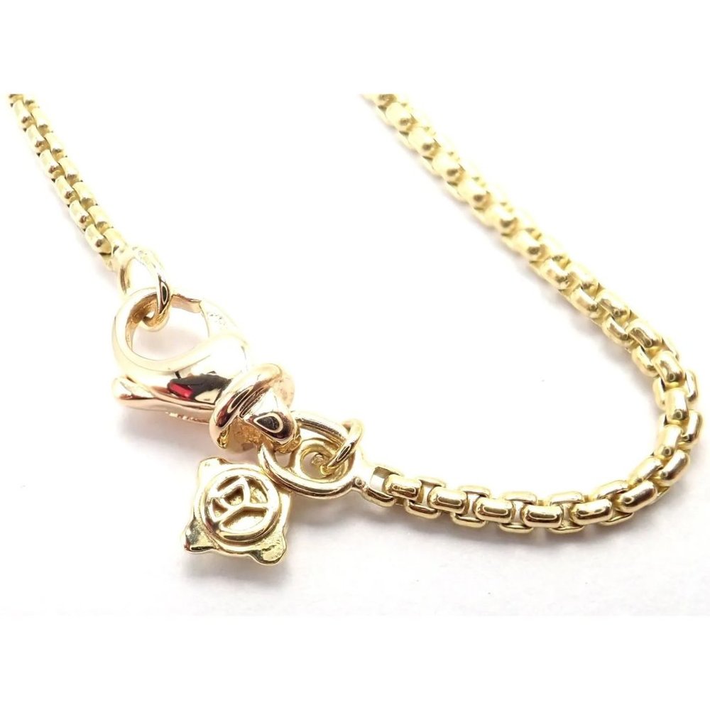 David Yurman Cable 18k Yellow Gold Diamond Large Heart Pendant Chain Necklace - Picture 5 of 8